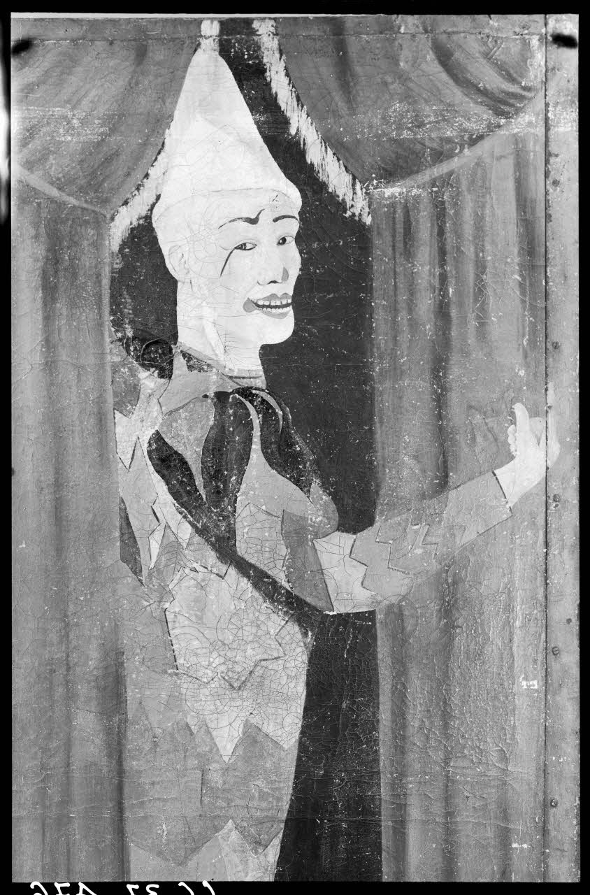 Alain Guey photographie Détail d'un panneau représentant les frères Fratellini. Peinture à l'huile Ile-de-France, France 1966/9/1 Ph.1966.37.476 Photo