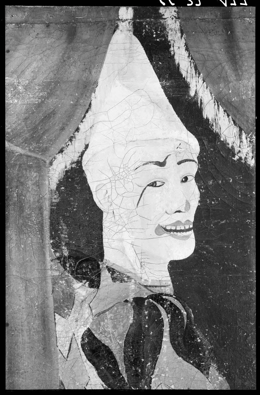 Alain Guey photographie Détail d'un panneau représentant les frères Fratellini. Peinture à l'huile Ile-de-France, France 1966/9/1 Ph.1966.37.477 Photo