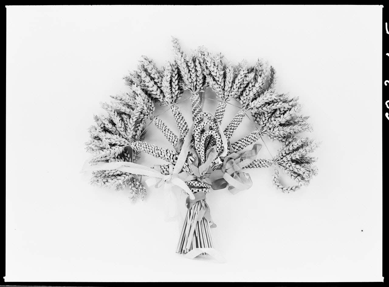 Alain Guey photographie Bouquet de moisson avec épis de blé et ruban rouge Ile-de-France, France 1968/3/1 Ph.1968.3.405  Photo
