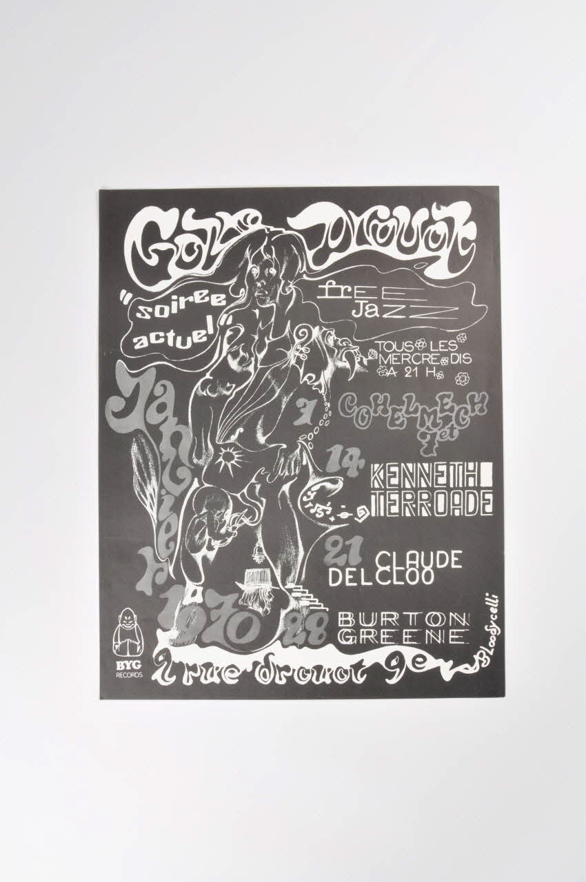 Bloodycelli affiche Golf Drouot / soirée actuel / free jazz France 1970 2001.69.17.2 Photo Mucem