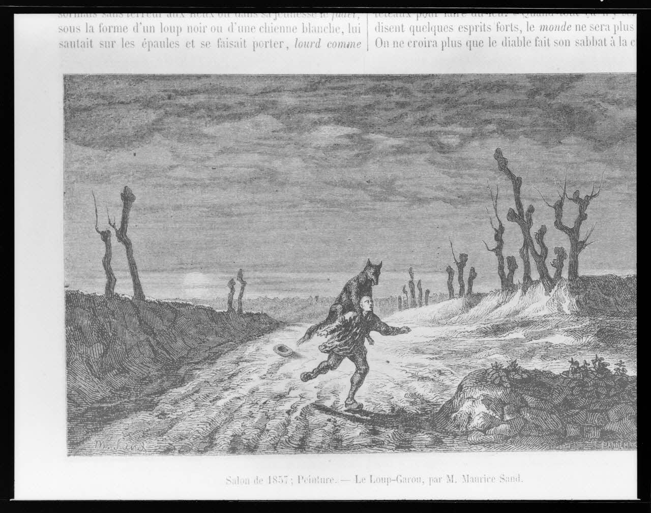 Alain Guey photographie "Le Loup garou". Tableau de Maurice Sand. Salon de 1857. In: "Magasin pittoresque" France 1968/10/1 Ph.1968.3.974  Photo