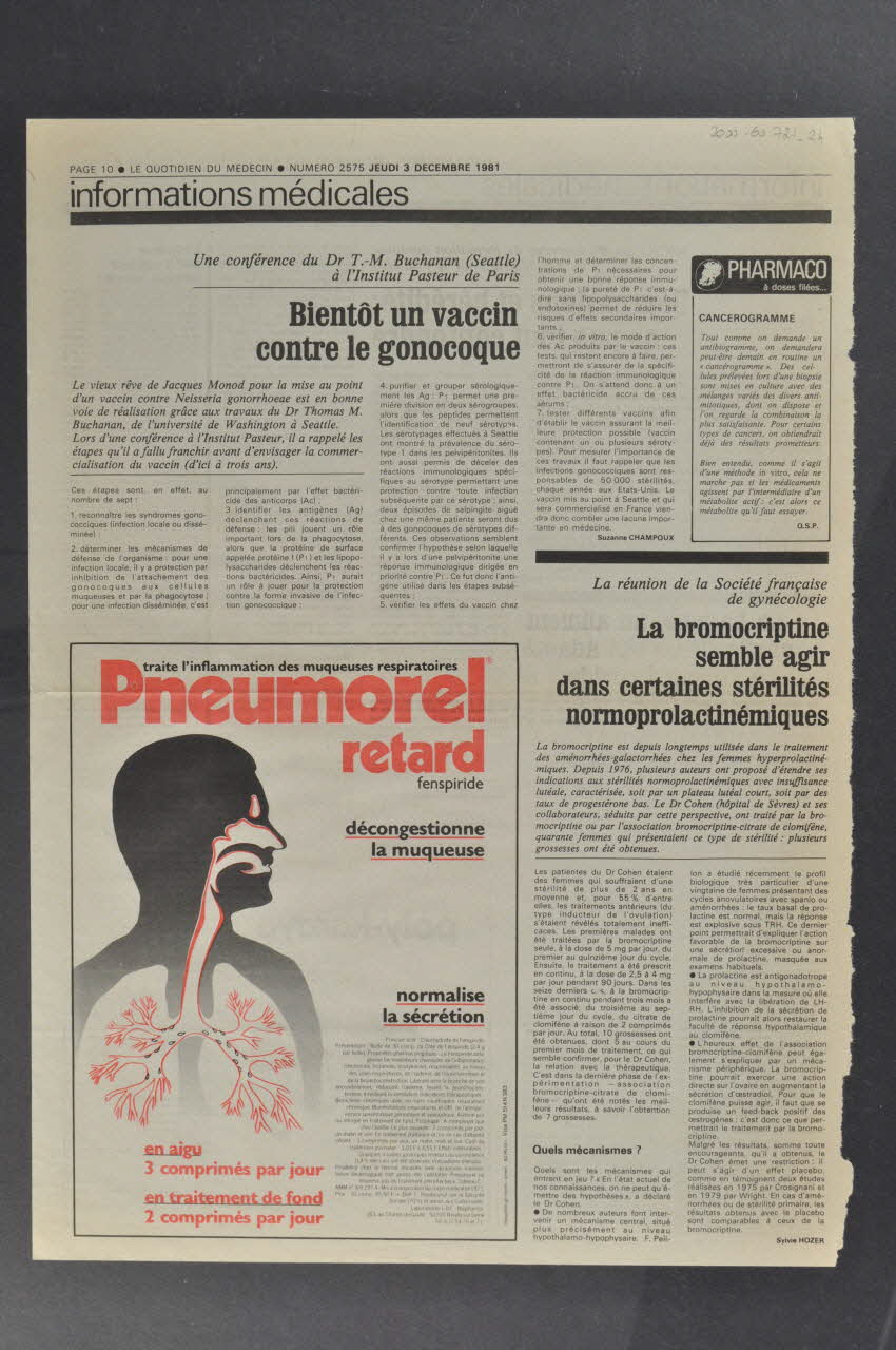 COUPURE DE JOURNAL 1972-1984 2000.60.721.24 Photo Mucem