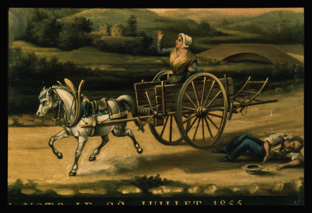 A. Chastanier photographie Vue en détail d'un ex-voto de Louis Du Cros daté du 22 juillet 1855 Ile-de-France, France 1973 Ph.1973.213.40 Photo