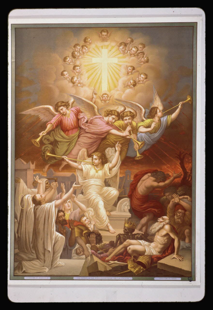 photographie Catéchisme en images : la résurrection des morts (credo). Chromolithographie aux éditions Bonne Presse Ph.1984.54.15 Photo