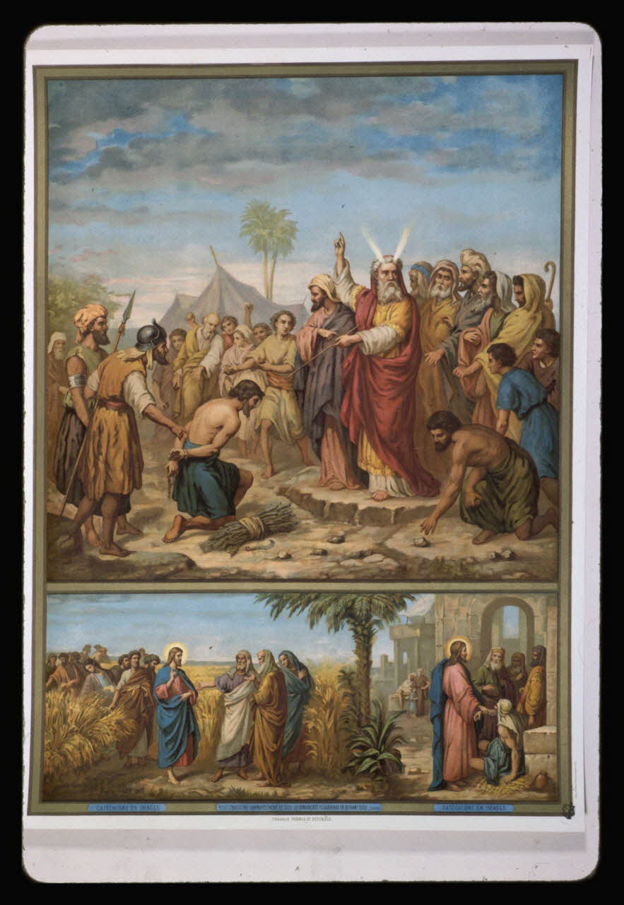 photographie Catéchisme en images : les commandements de Dieu (décalogue). Chromolithographie aux éditions Bonne Presse Ph.1984.54.33 Photo