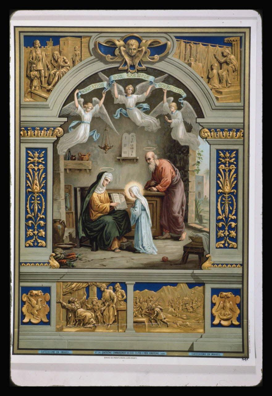 photographie Catéchisme en images : les commandements de Dieu (décalogue). Chromolithographie aux éditions Bonne Presse Ph.1984.54.36 Photo