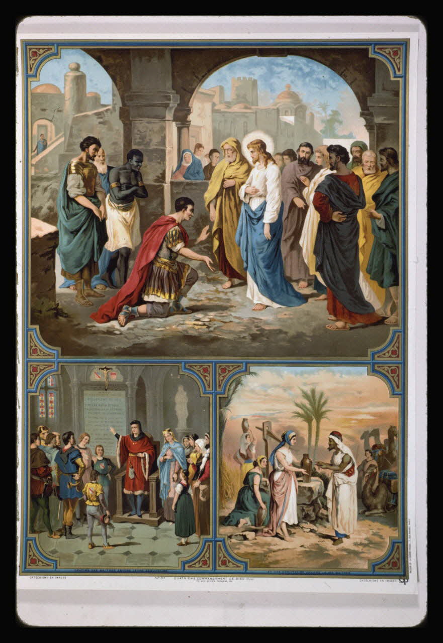 photographie Catéchisme en images : les commandements de Dieu (décalogue). Chromolithographie aux éditions Bonne Presse Ph.1984.54.37 Photo