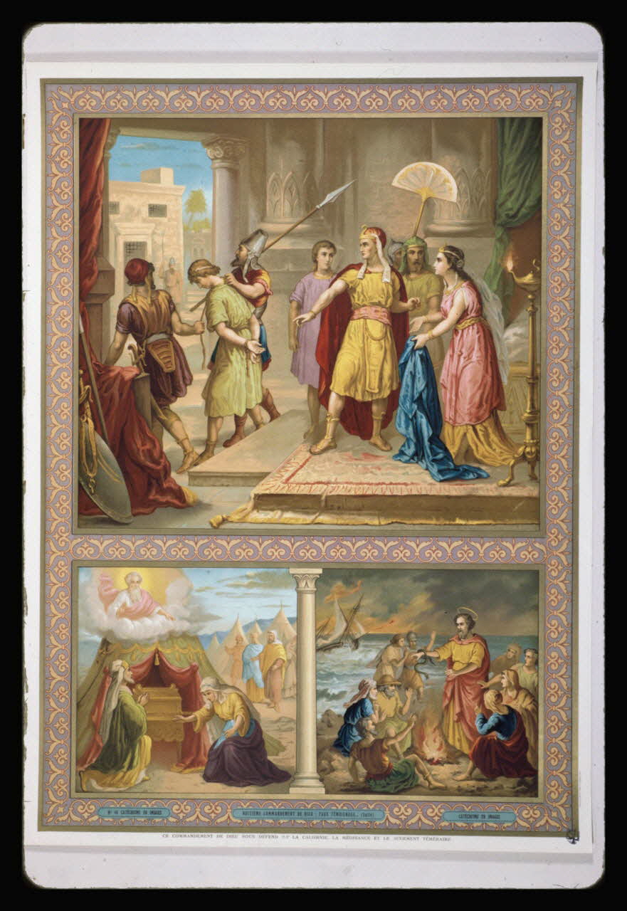 photographie Catéchisme en images : les commandements de Dieu (décalogue). Chromolithographie aux éditions Bonne Presse Ph.1984.54.46 Photo