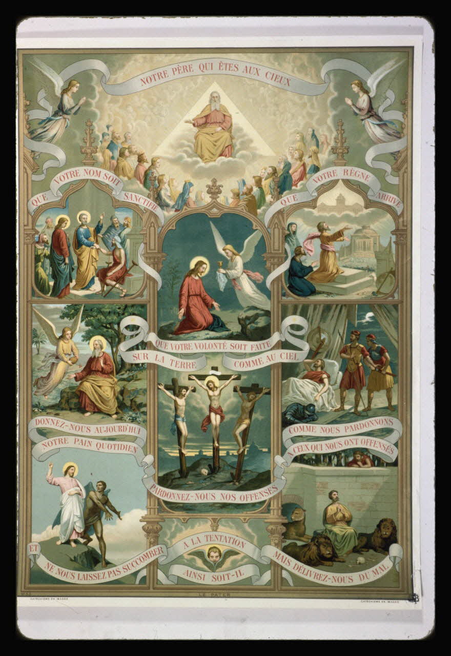 photographie Catéchisme en images. Prière "Le Pater". Chromolithographie aux éditions Bonne Presse Ph.1984.54.53 Photo