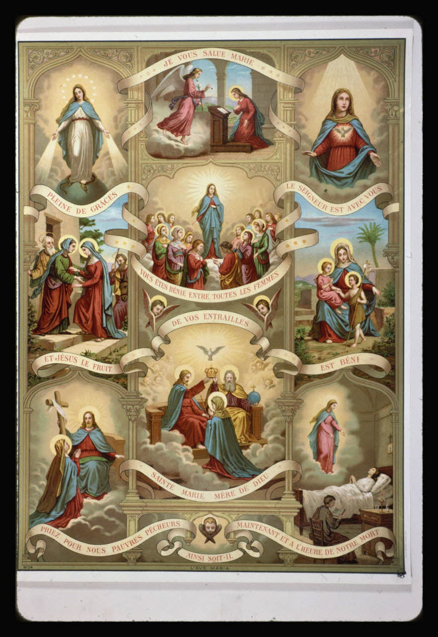photographie Catéchisme en images. Vierge Marie. Chromolithographie aux éditions Bonne Presse Ph.1984.54.54 Photo