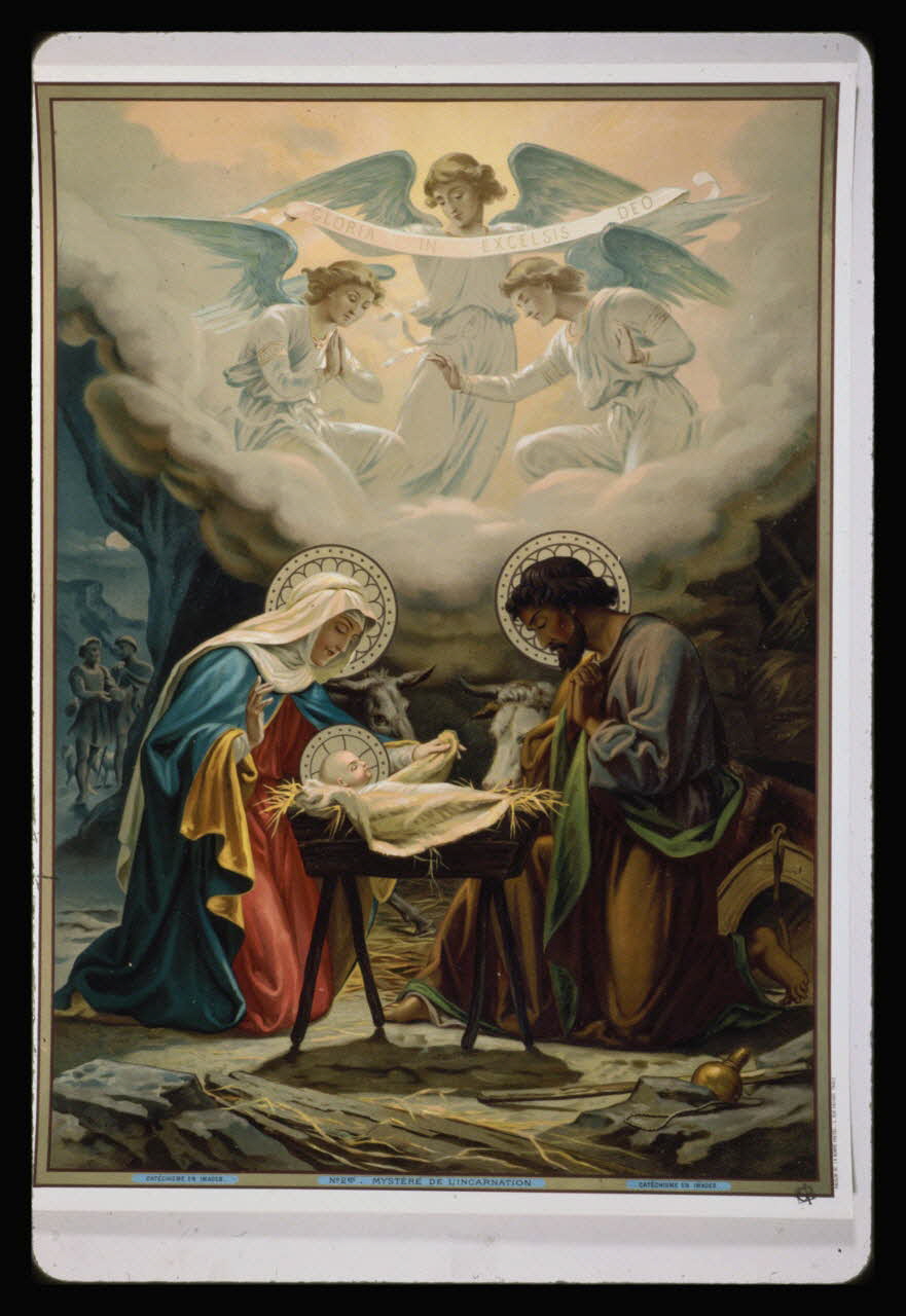 photographie Catéchisme en images : nativité (credo). Chromolithographie aux éditions Bonne Presse Ph.1984.54.68 Photo