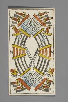 Claude Burdel jeu de cartes tarot de Marseille Canton de Fribourg, Suisse 1751 1970.141.345.2-79 Photo Mucem/ Yves Inchierman