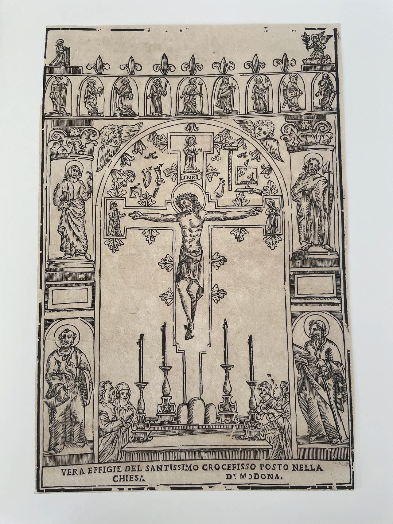 imagerie ancienne VERA EFFIGIE DEL SANTISSIMO CROCEFISSO POSTO NELLA  CHIESA DI MODONA 2000.46.27 Photo Mucem