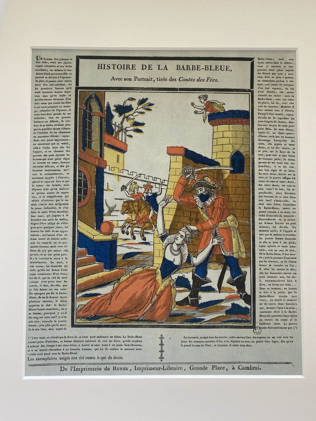 Pierre-François Godard ; Jean François Joseph Hurez imagerie ancienne HISTOIRE DE LA BARBE BLEUE Cambrai 1815-1817 1965.75.144 Photo Mucem