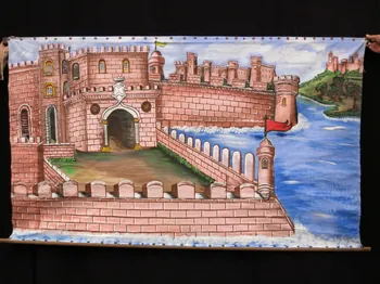 Giacinto Fiore rideau de fond de scène Mura di castello Sicile, Italie 1980-1989 2015.1.50 Photo Mucem