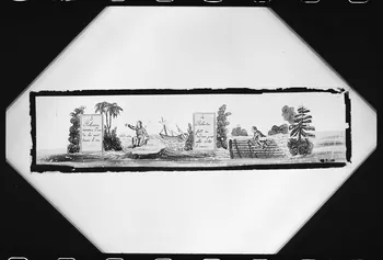 photographie Plaque de lanterne magique. Robinson Crusoé Ph.1988.1.538 Photo