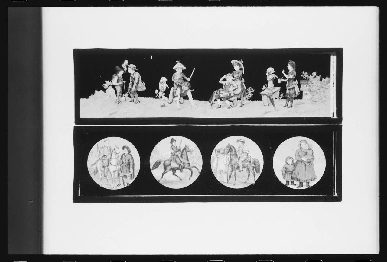 photographie Plaque de lanterne magique. Illustrations de jeux enfantins Ph.1988.1.540.1 Photo