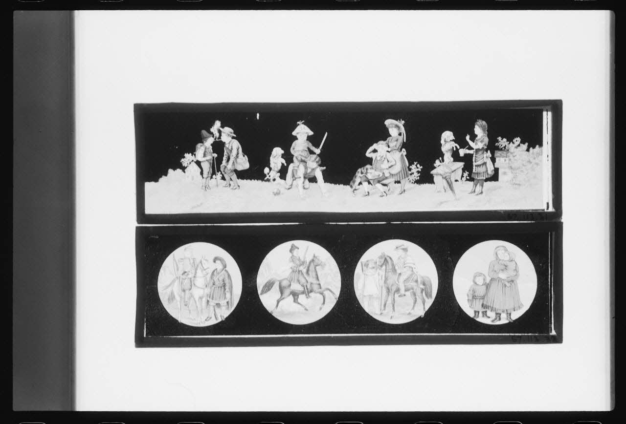 photographie Plaque de lanterne magique. Illustrations de jeux enfantins Ph.1988.1.542.1 Photo