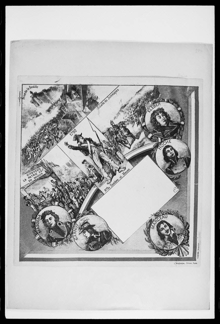 photographie "Régiment de Sambre et Meuse". Numéro de conscrit daté de 1792. Lithographie couleur. Maison L. Avenéal à Paris Ph.1988.2.129 Photo
