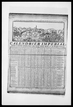 photographie Calendrier impérial de 1808 représentant la Bataille de Friedland. Bois noir et blanc. Maison Lecrene-Labbey à Rouen Ph.1988.2.151  Photo