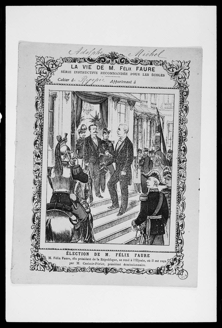 photographie Cahier d'écolier représentant le président de la République, Félix Faure Ph.1988.2.260 Photo