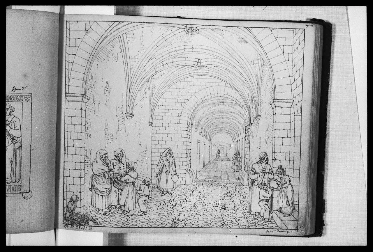 photographie "Détail d'architecture" Dessin à la plume de 1833, extrait de l'"Album de voyages de S. Leveillé", représentant une colonne Ph.1988.2.278 Photo