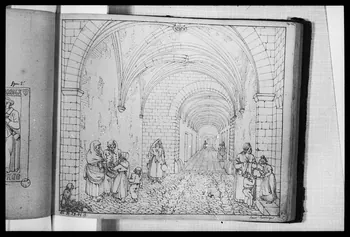 photographie "Détail d'architecture" Dessin à la plume de 1833, extrait de l'"Album de voyages de S. Leveillé", représentant une colonne Ph.1988.2.278  Photo
