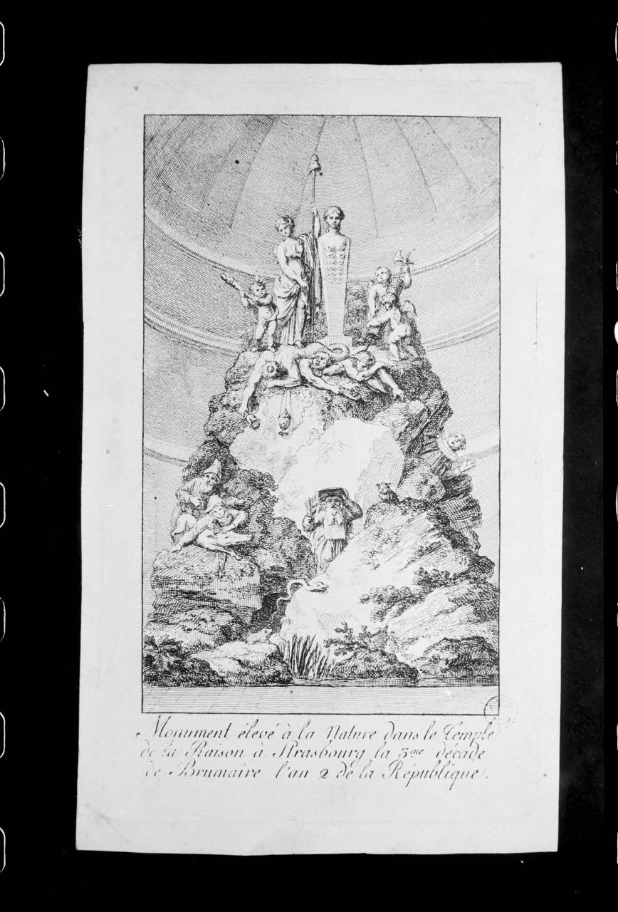 photographie "Monument à la Nature". Estampe datée de 1794. Taille-douce noir et blanc Ph.1988.2.409 Photo