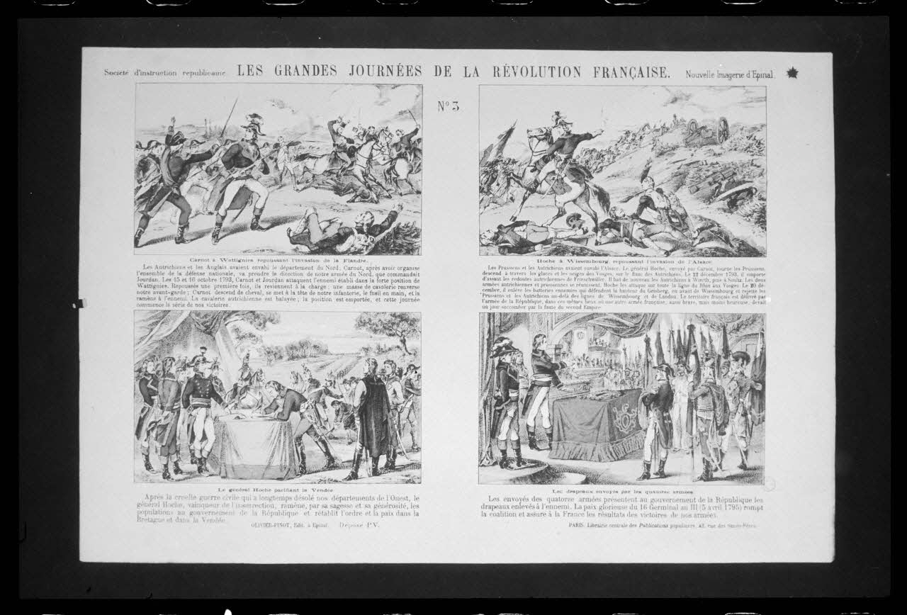 photographie "Les grandes journées de la Révolution". Estampe accompagnée d'un texte, datée de 1888. Lithographie couleur. Maison Pinot à Epinal Ph.1988.2.447 Photo