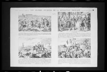 photographie "Les grandes journées de la Révolution". Estampe accompagnée d'un texte, datée de 1888. Lithographie couleur. Maison Pinot à Epinal Ph.1988.2.448 Photo