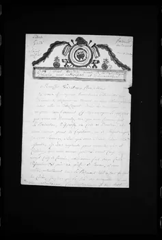 photographie "Lettre de soldat". Plume et aquarelle datée de 1794 Ph.1988.2.488 Photo