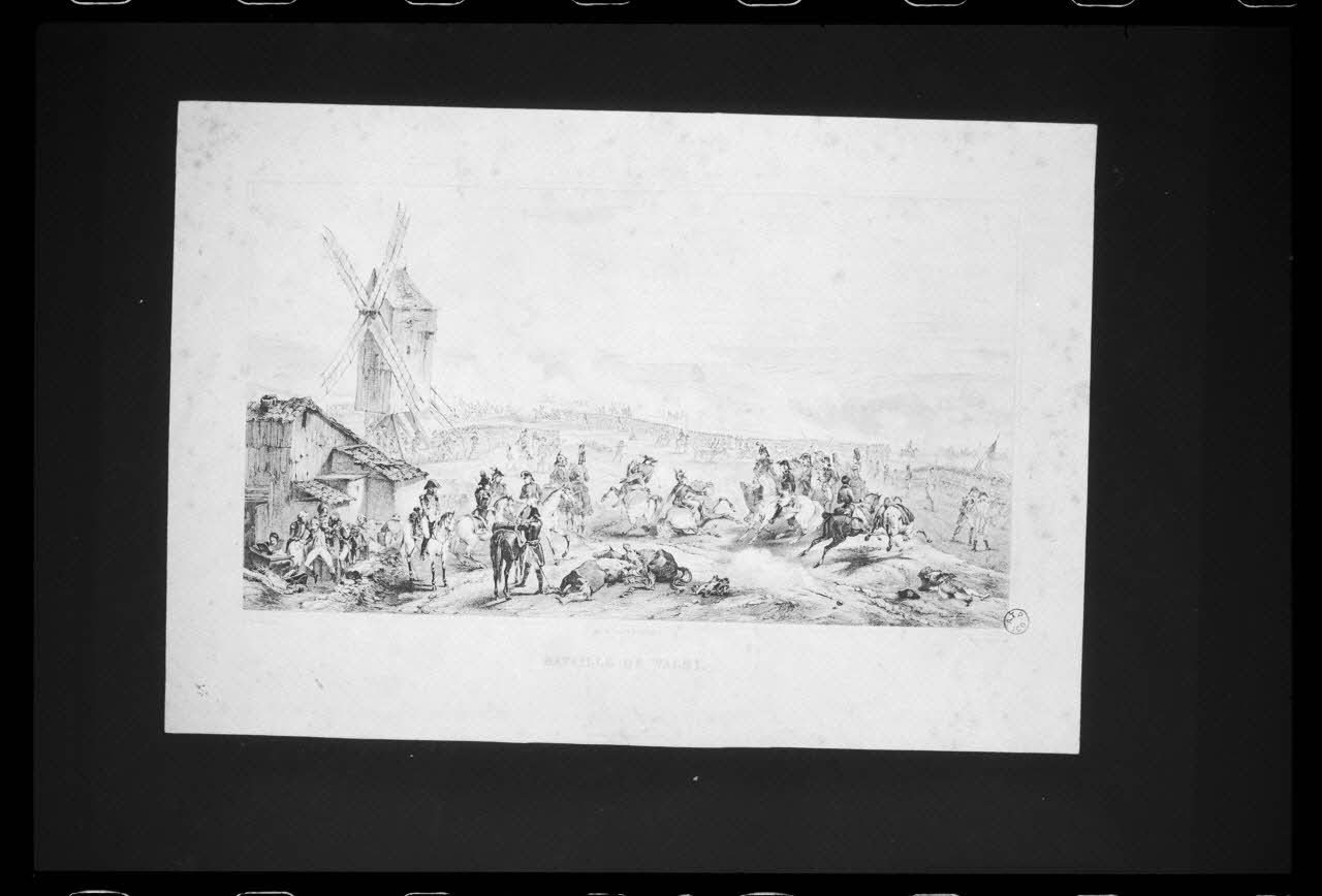 photographie Estampe datée de 1869 représentant la Bataille de Valmy. Taille douce noir et blanc d'après H. Vernet Ph.1988.2.490 Photo
