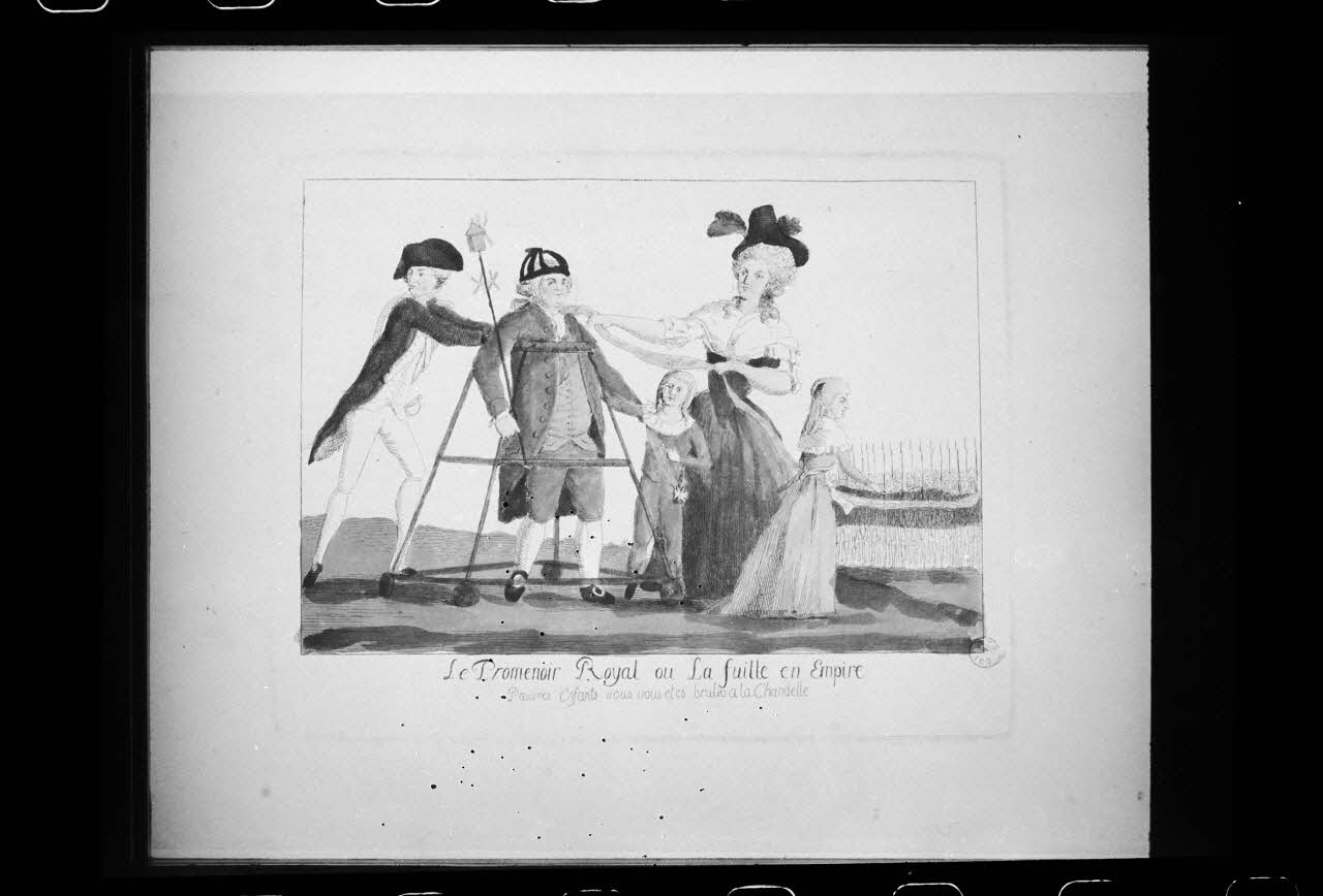 photographie "Le promenoir royal". Estampe datée de 1793. Taille douce couleur Ph.1988.2.530 Photo