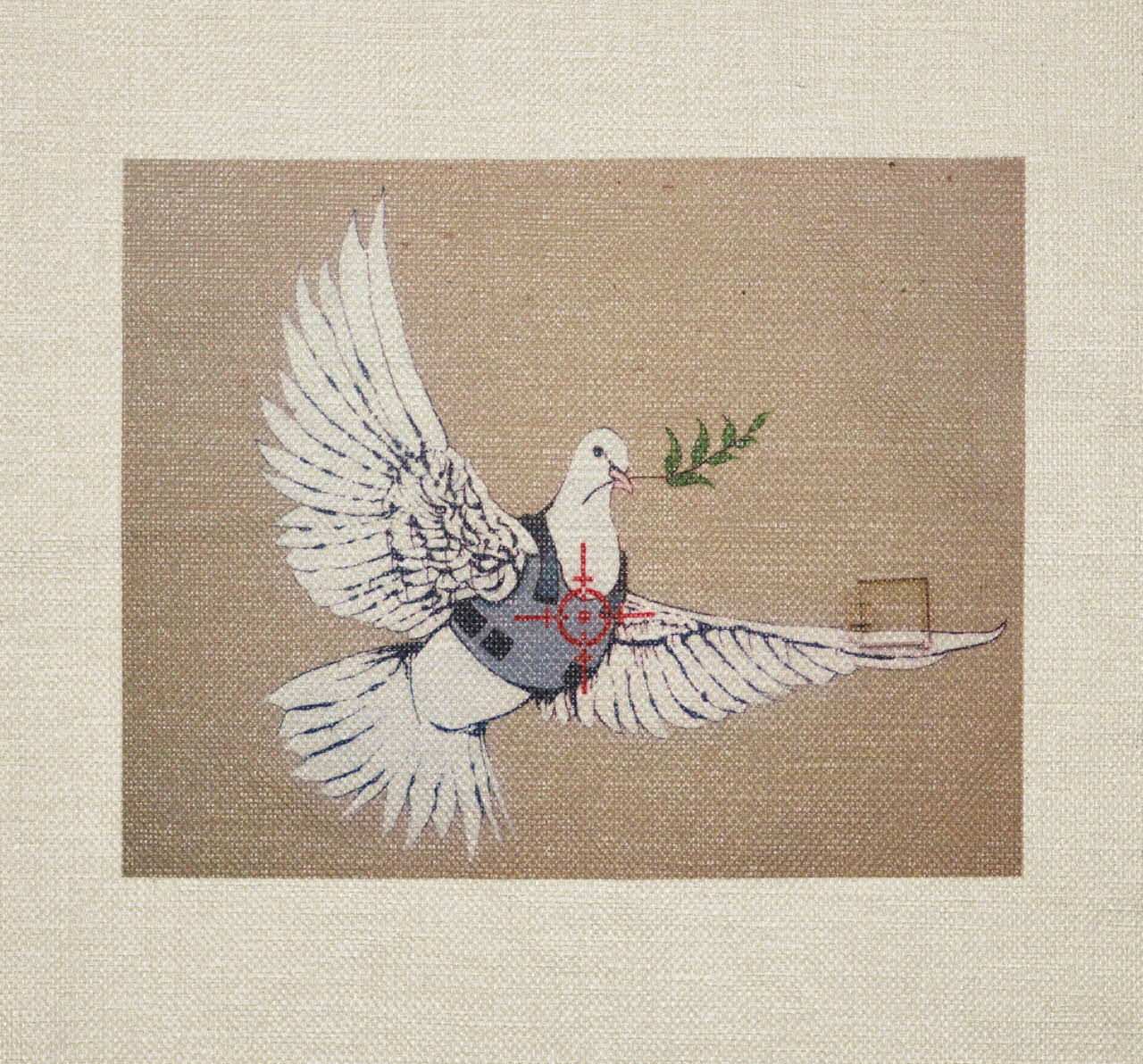 Sac en tissu L'oiseau de Banksy 2023.41.3 Photo Mucem / Marianne Kuhn