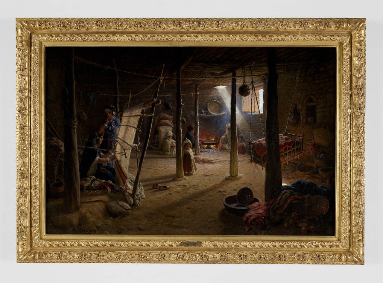 Antoine Gadan tableau Les fileuses Algérie 1881-1934 2023.33.1 Photo Mucem / Marianne Kuhn