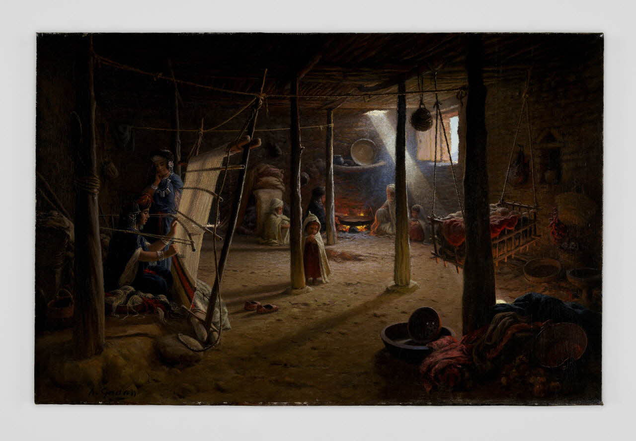 Antoine Gadan tableau Les fileuses Algérie 1881-1934 2023.33.1  Photo Mucem / Marianne Kuhn