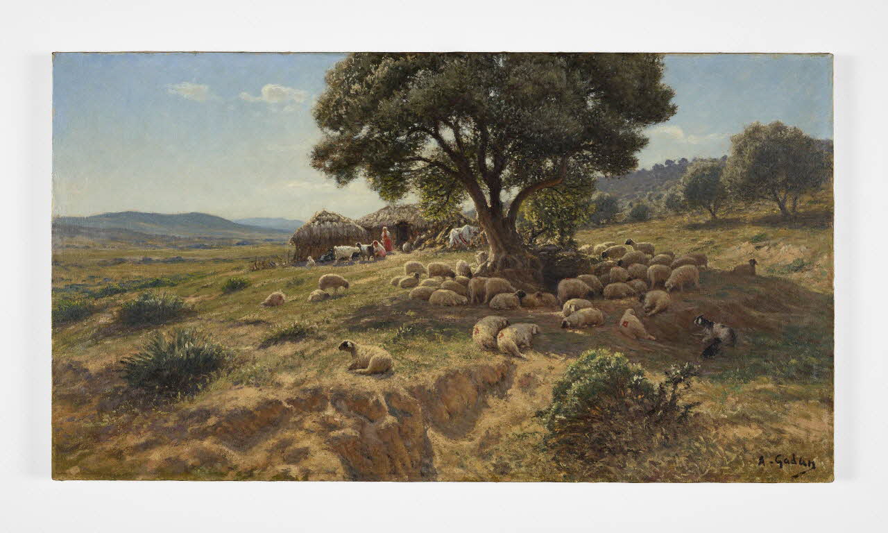 Antoine Gadan peinture Troupeau et bergers en Kabylie Algérie 1881-1934 2023.34.1 Photo Mucem / Marianne Kuhn
