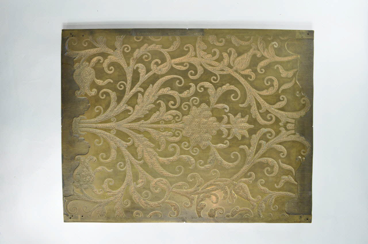 Manufacture Paul Balin planche d'impression pour papier peint plaque pour frapper les tissus Ile-de-France, France 1863-1898 1950.55.5 Photo Mucem