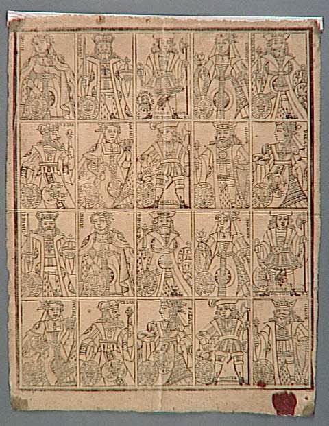 Chesneau Guillaume imagerie ancienne Cartes à jouer avec vingt figures Chartres 1702 1959.74.2 Photo RMN-Grand Palais (Mucem)