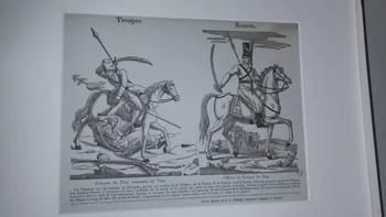 Godard Pierre Louis ; Amand-François Hurez imagerie ancienne Troupes Russes.  Cosaque du Don, terrassant un Turc.  Officier de Cosaque du Don. Cambrai 1817-1832 1986.81.17 Photo Mucem