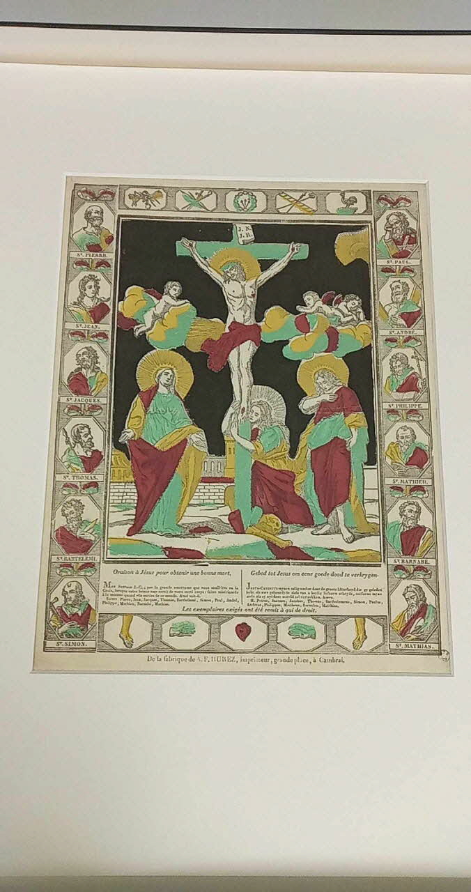 Pierre-François Godard ; Amand-François Hurez imagerie ancienne Oraison à Jésus pour obtenir une bonne mort. Cambrai 1817-1818 1965.75.102 Photo Mucem