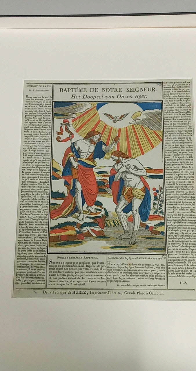 Pierre-François Godard ; Amand-François Hurez imagerie ancienne BAPTEME DE NOTRE-SEIGNEUR. Nord-Pas-de-Calais, France 1817-1818 1965.75.103 Photo Mucem