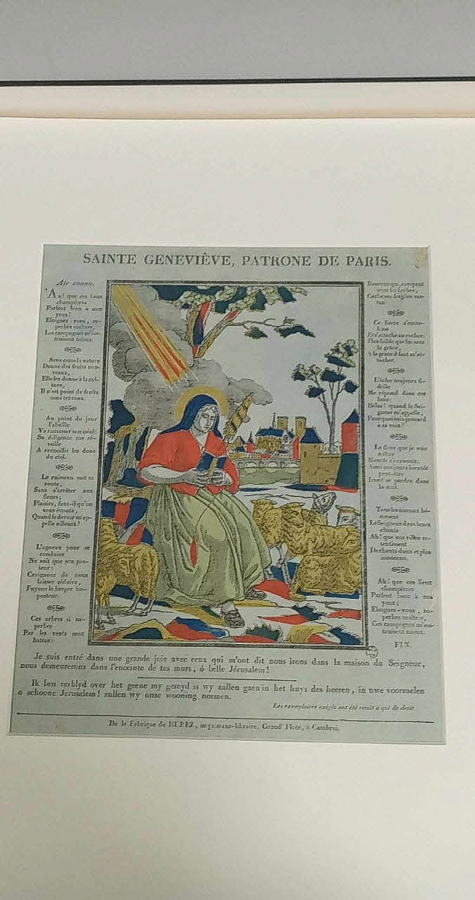 Pierre-François Godard ; Jean François Joseph Hurez imagerie ancienne SAINTE GENEVIEVE, PATRONE DE PARIS Cambrai 1815-1817 1965.75.114 Photo Mucem