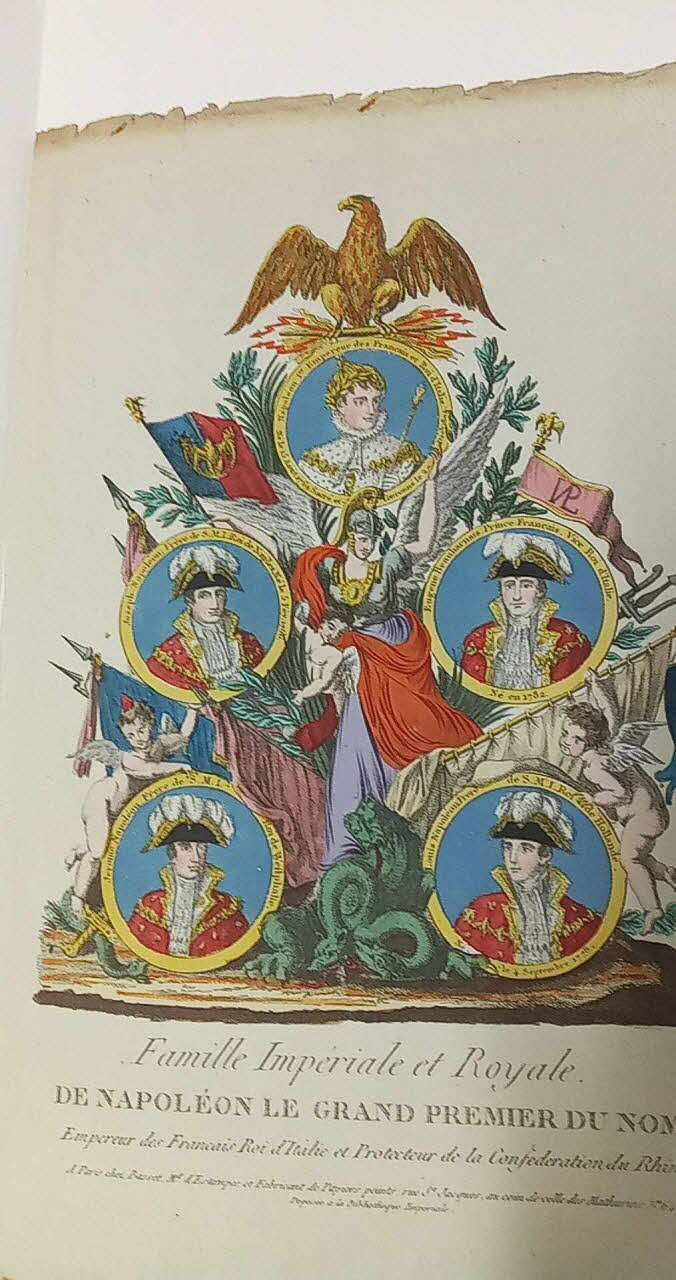 imagerie ancienne Famille Imperiale et Royale.  DE NAPOLEON LE GRAND PREMIER DU NOM  Empereur des Français Roi d'Italie et Protecteur de la Confédération du Rhin. 1963.75.69 Photo Mucem