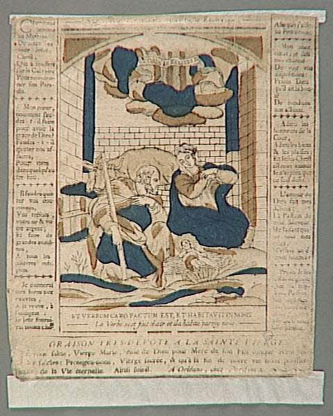 Pierre-Fiacre Perdoux imagerie ancienne ORAISON TRES DEVOTE A LA SAINTE VIERGE Orléans 1771-1805 1986.72.1 Photo RMN-Grand Palais (Mucem)