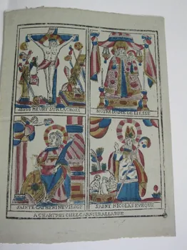 Jacques-Pierre Garnier-Allabre imagerie ancienne Planche de saintetés Chartres 1805-1828 1953.12.15 Photo Mucem