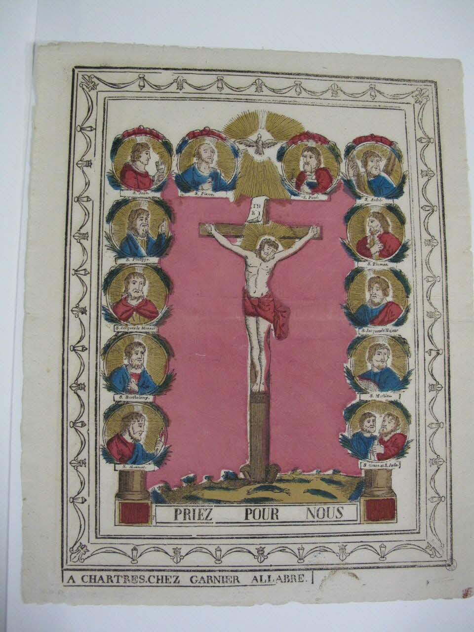 Fleuret ; Jacques-Pierre Garnier-Allabre imagerie ancienne PRIEZ POUR NOUS Chartres 1822-1828 1953.41.11 Photo Mucem