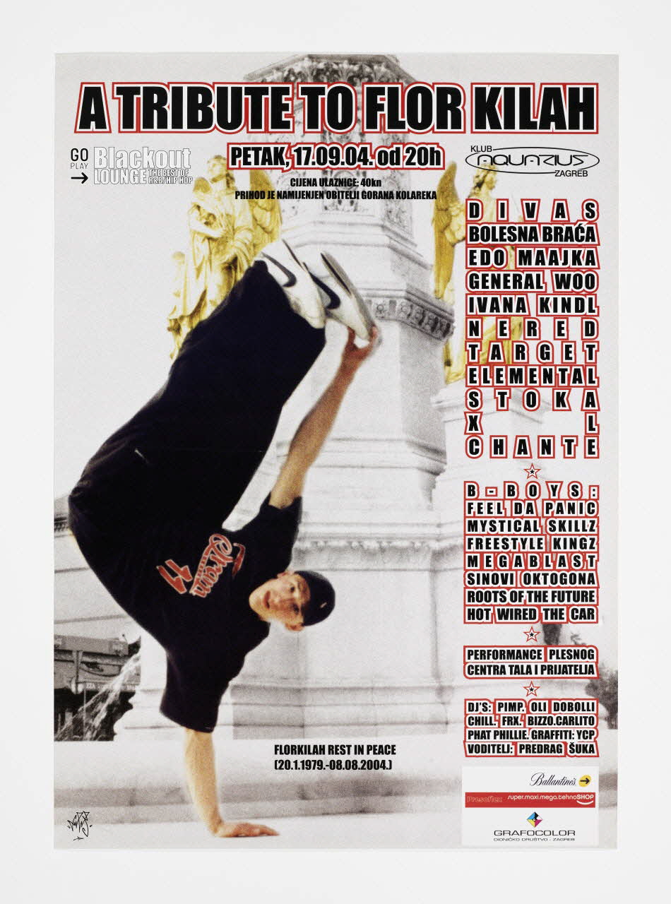 Lunar affiche Affiche pour un événement en mémoire de Flor Kilah Croatie 2004 2024.16.7 Photo Mucem / Marianne Kuhn