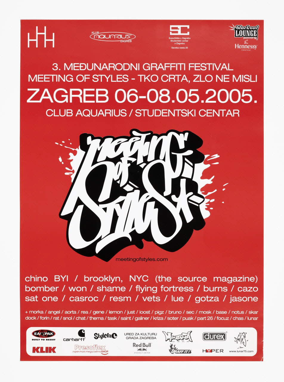 Lunar affiche Affiche pour un événement « Meeting of Styles » à Zagreb 2005 2024.16.8 Photo Mucem / Marianne Kuhn