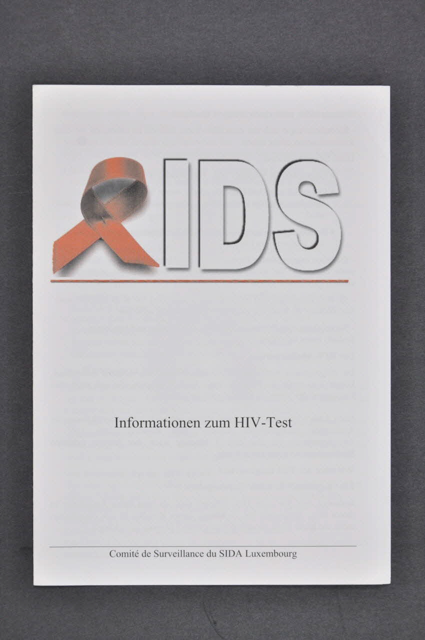 Dépliant "AIDS. Informationan zum HIV-Test" (Informations sur le test de dépistage HIV). 2005.10.7 Photo Mucem